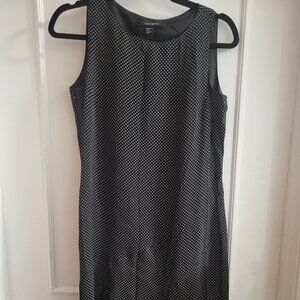 Louben Black & White Polka Dot Sleeveless Midi Sheath Dress - Size 4